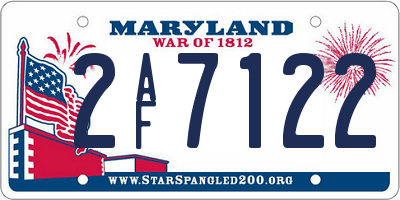 MD license plate 2AF7122
