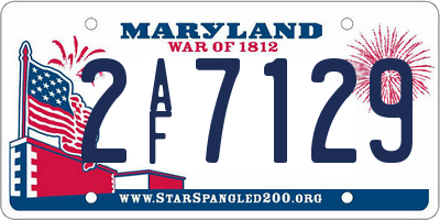 MD license plate 2AF7129
