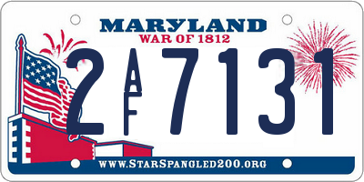 MD license plate 2AF7131