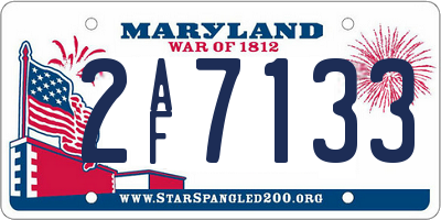 MD license plate 2AF7133