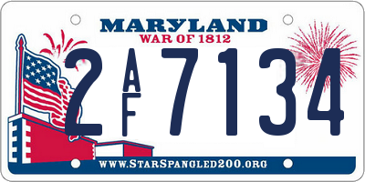 MD license plate 2AF7134
