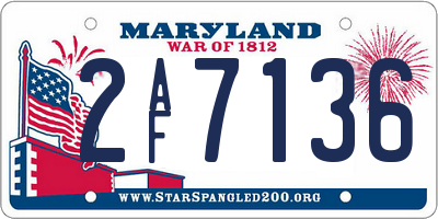 MD license plate 2AF7136