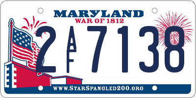 MD license plate 2AF7138