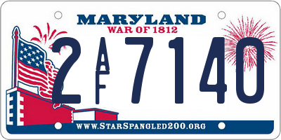 MD license plate 2AF7140