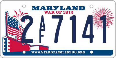 MD license plate 2AF7141