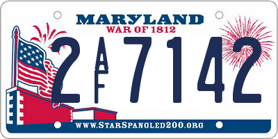 MD license plate 2AF7142