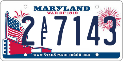 MD license plate 2AF7143