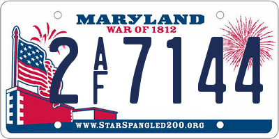 MD license plate 2AF7144