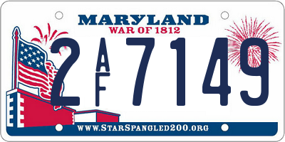 MD license plate 2AF7149