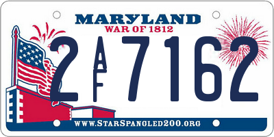 MD license plate 2AF7162