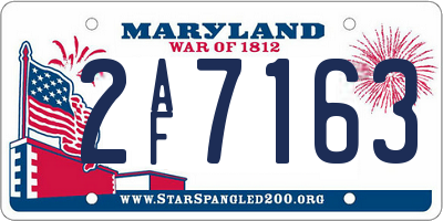 MD license plate 2AF7163