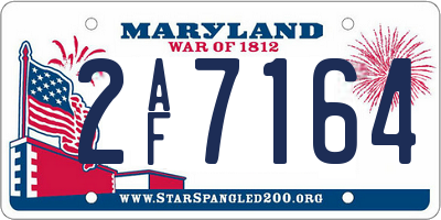 MD license plate 2AF7164