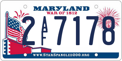 MD license plate 2AF7178