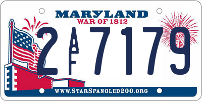 MD license plate 2AF7179