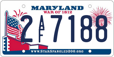 MD license plate 2AF7188