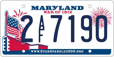 MD license plate 2AF7190