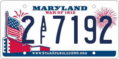 MD license plate 2AF7192