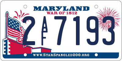 MD license plate 2AF7193