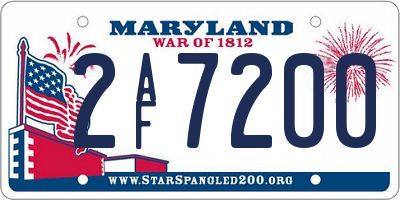 MD license plate 2AF7200
