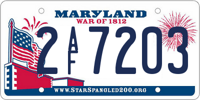 MD license plate 2AF7203