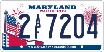 MD license plate 2AF7204