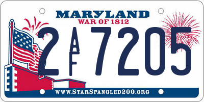 MD license plate 2AF7205