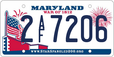 MD license plate 2AF7206