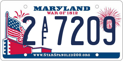 MD license plate 2AF7209