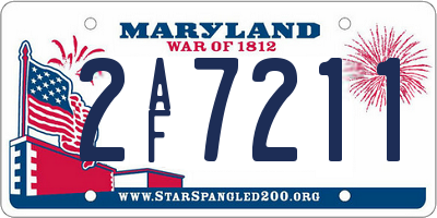 MD license plate 2AF7211