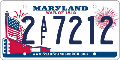 MD license plate 2AF7212