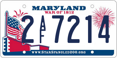 MD license plate 2AF7214