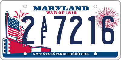 MD license plate 2AF7216