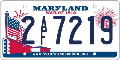 MD license plate 2AF7219