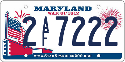 MD license plate 2AF7222