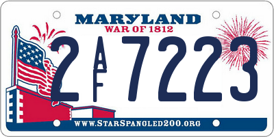 MD license plate 2AF7223