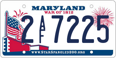MD license plate 2AF7225