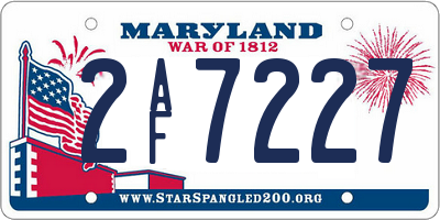 MD license plate 2AF7227