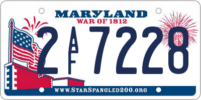 MD license plate 2AF7228