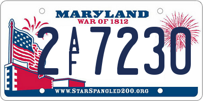 MD license plate 2AF7230