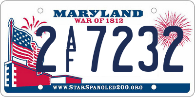 MD license plate 2AF7232