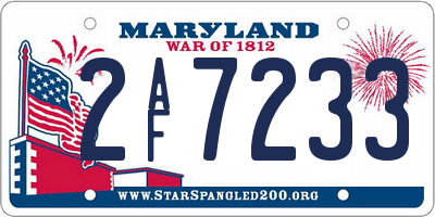 MD license plate 2AF7233