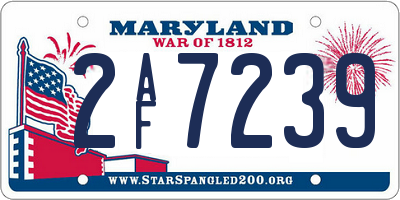 MD license plate 2AF7239