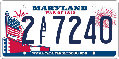 MD license plate 2AF7240