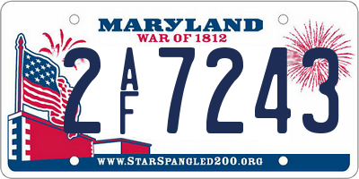 MD license plate 2AF7243