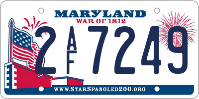 MD license plate 2AF7249