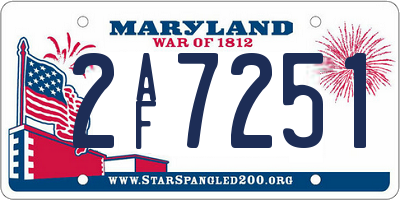 MD license plate 2AF7251