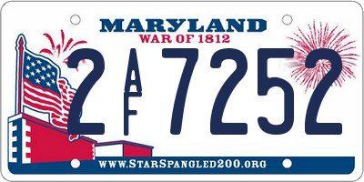 MD license plate 2AF7252