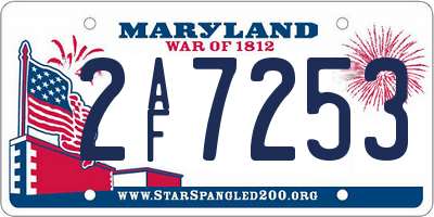 MD license plate 2AF7253