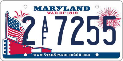 MD license plate 2AF7255