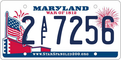 MD license plate 2AF7256